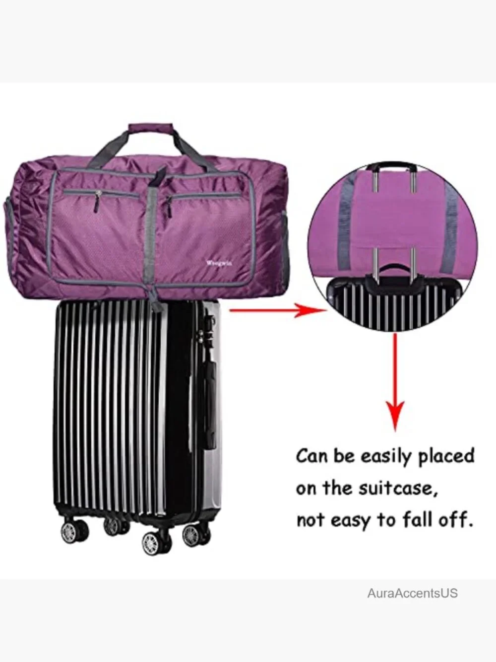 Large Foldable Waterproof Travel Duffel Bag for Gym Sports